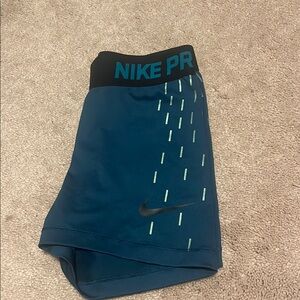 Nike Pro Teal and Black Performance Spandex shorts